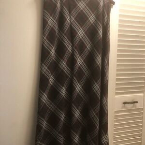Vintage wool blend Charter Club Gray, black, red and White Plaid Maxi Skirt